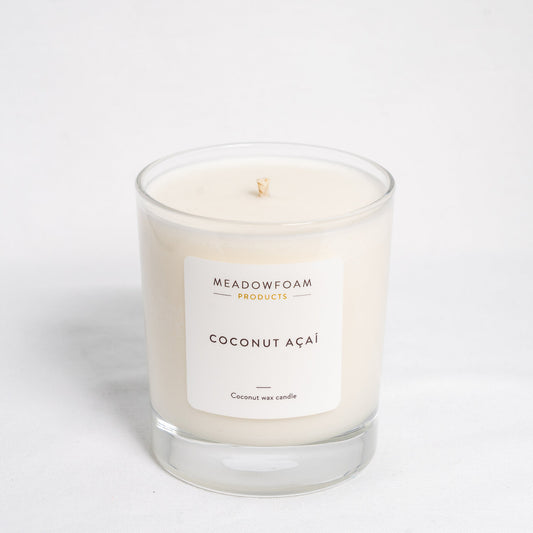 Meadowfoam Coconut Açaí Candle, 11 oz, Coconut Soy Wax