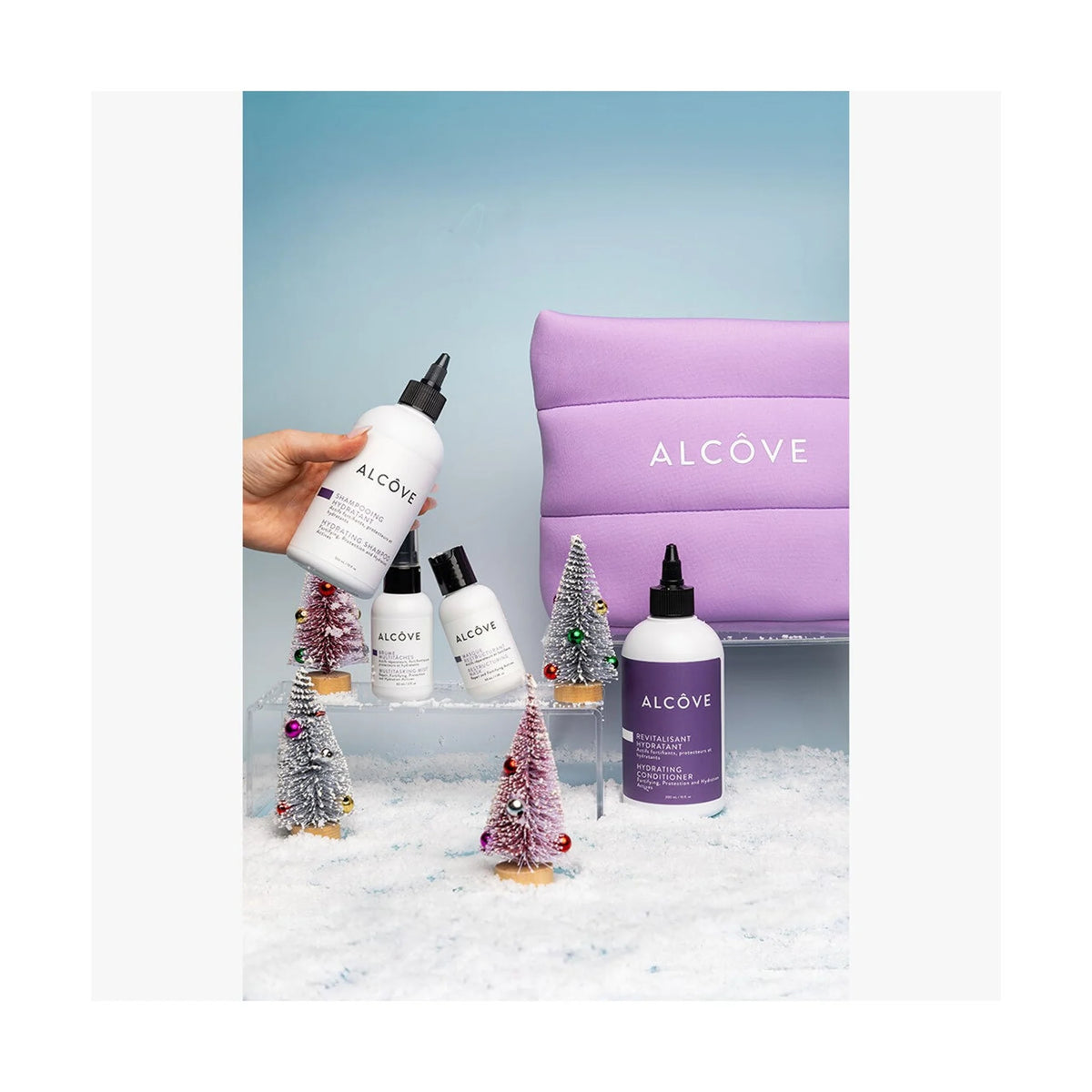 Alcôve Hydrating Hair Set: Shampoo, Conditioner, Mist & Restructuring Mask