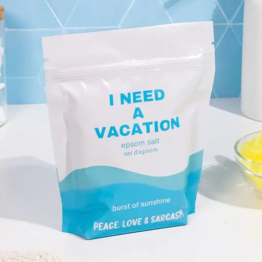 Peace, Love & Sarcasm I Need A Vacation Epsom Bath Salts, 300g